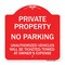 Signmission Private Property No Parking Unauthorized Vehicles Will Be Ticketed Towed at Owners E, RW-1818-23246 A-DES-RW-1818-23246 - alternate 1